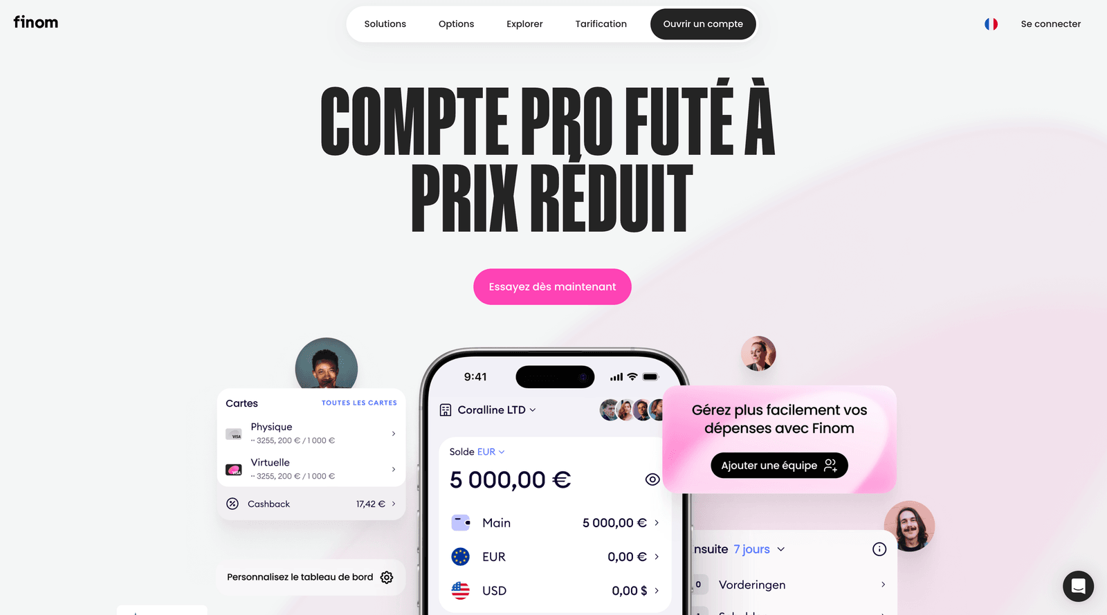 Page d'accueil de Finom