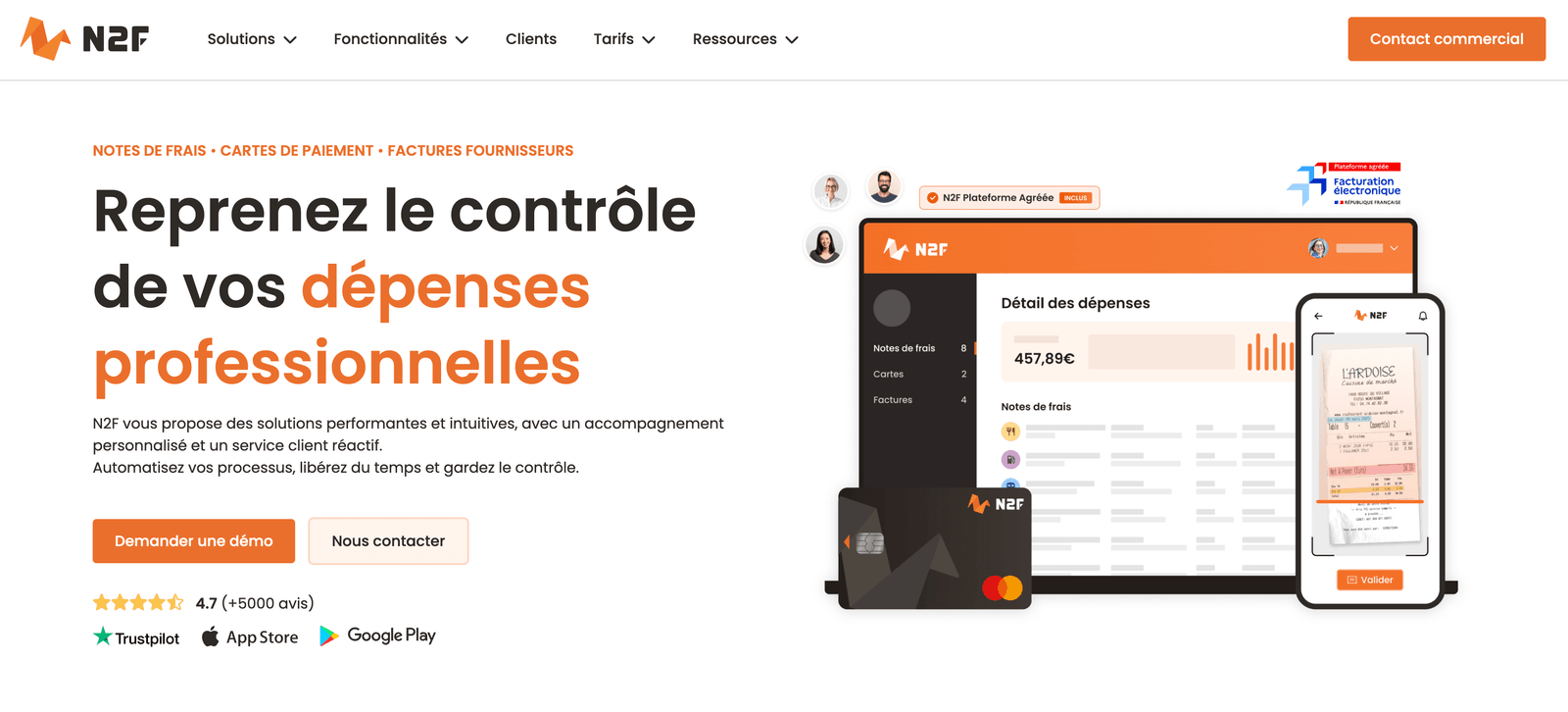 Page d'accueil de N2F