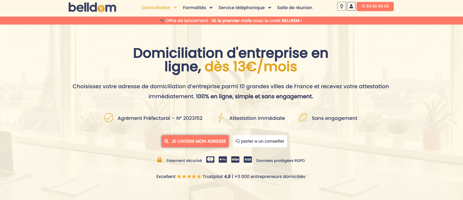 Page d'accueil de Belldom