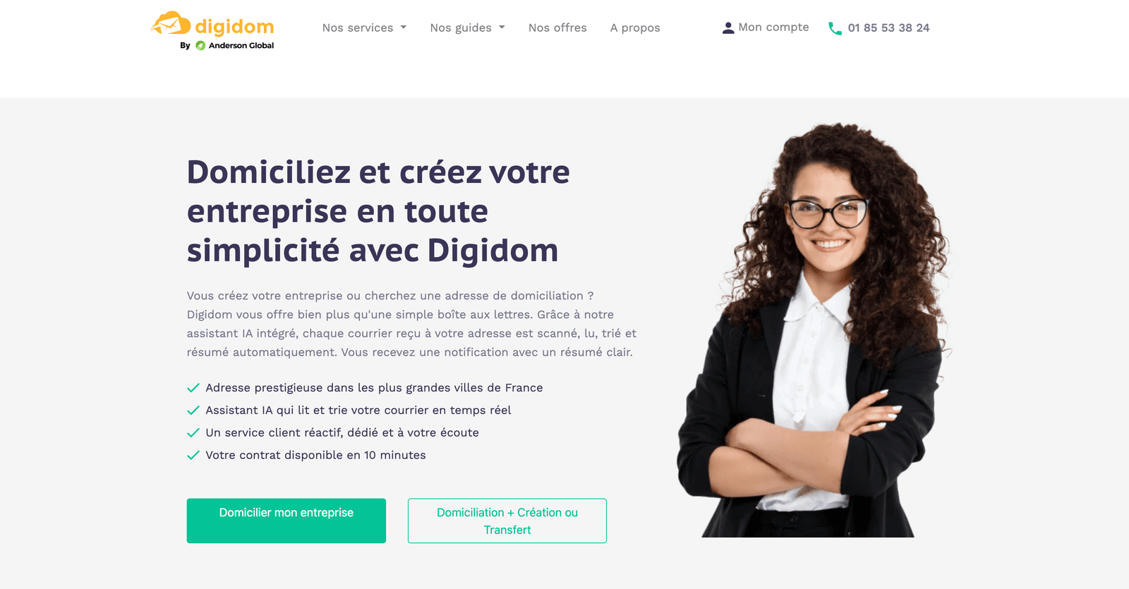Page d'accueil de Digidom