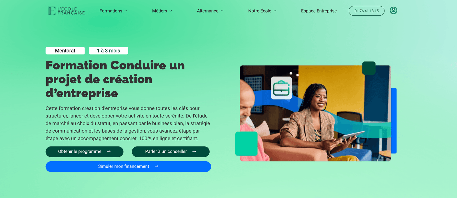 Page d'accueil de L'École Française