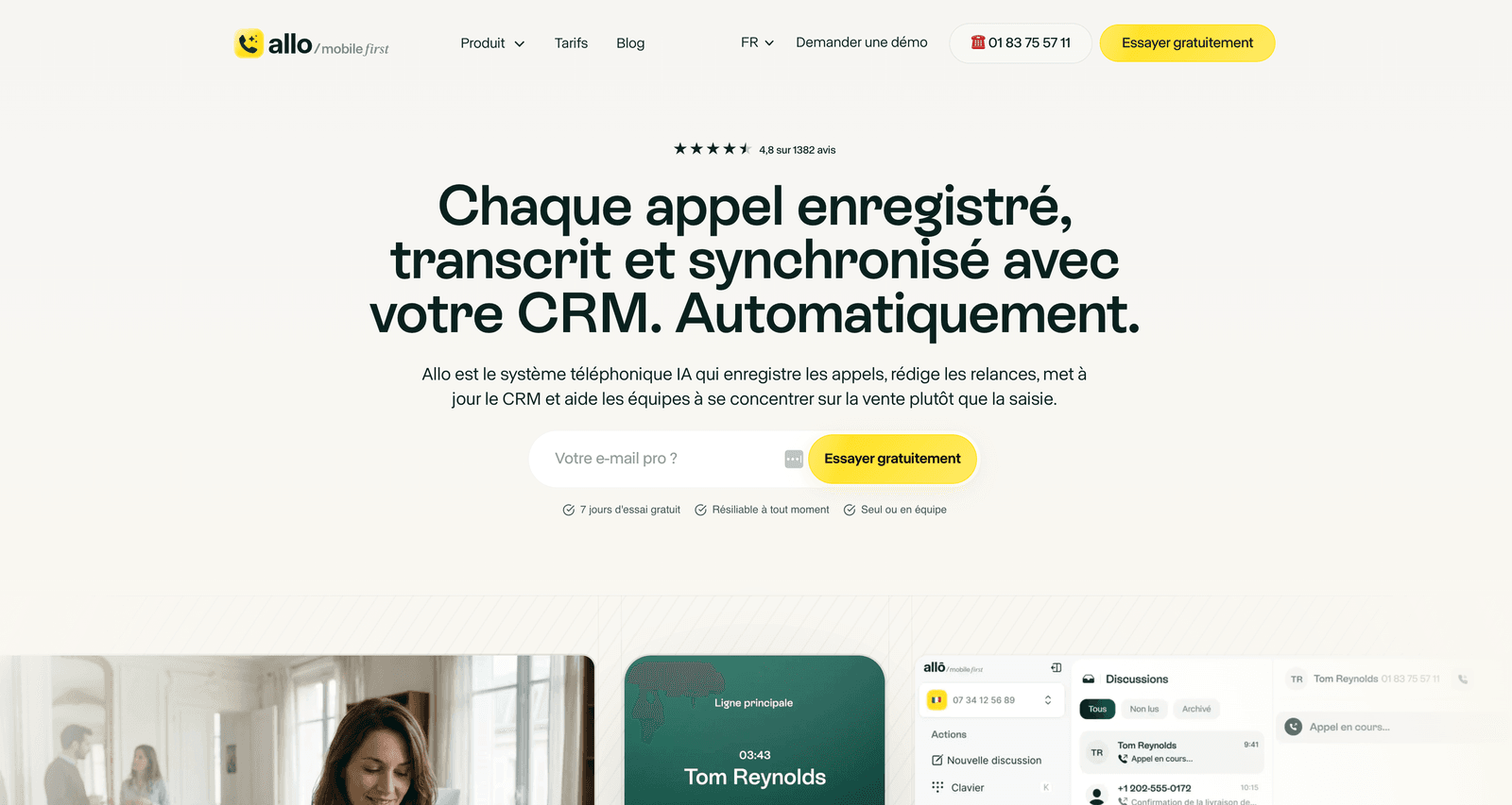 Page d'accueil de Allo