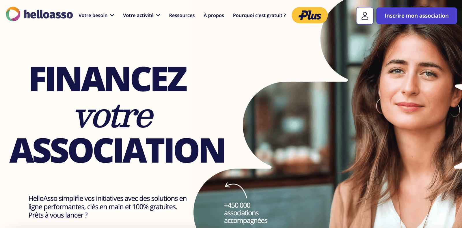 Page d'accueil de HelloAsso