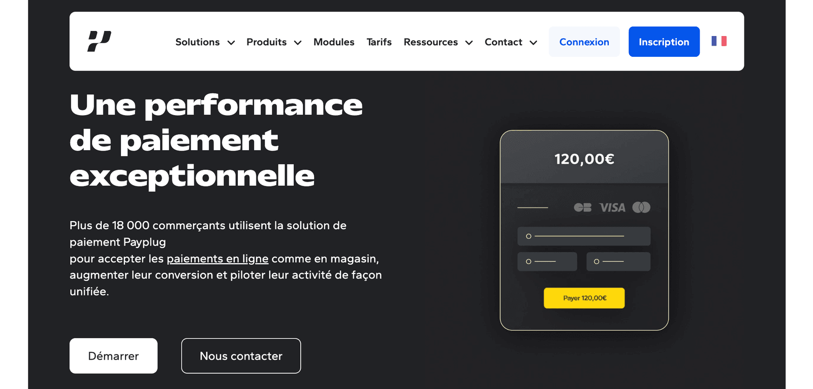 Page d'accueil de PayPlug