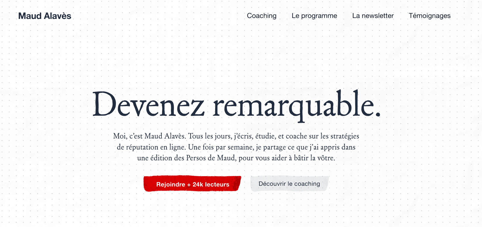 Page d'accueil de Maud Alavès